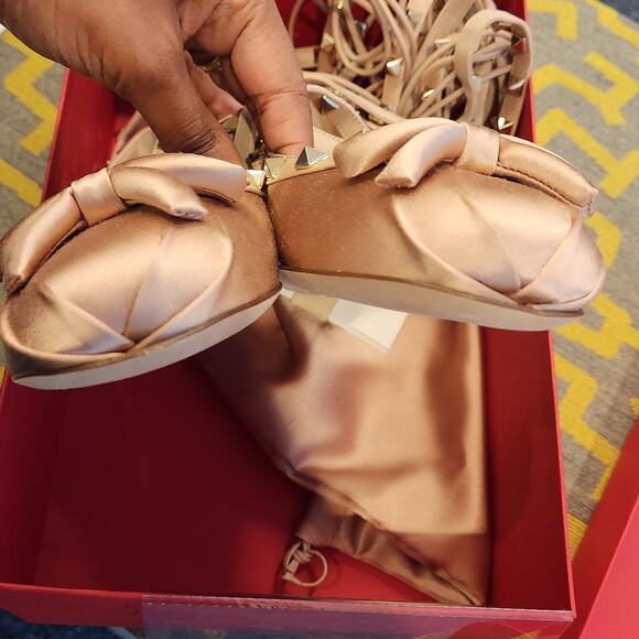 Valentino Rockstud Satin blush ballerina shoes size 39 - Picture 4 of 9